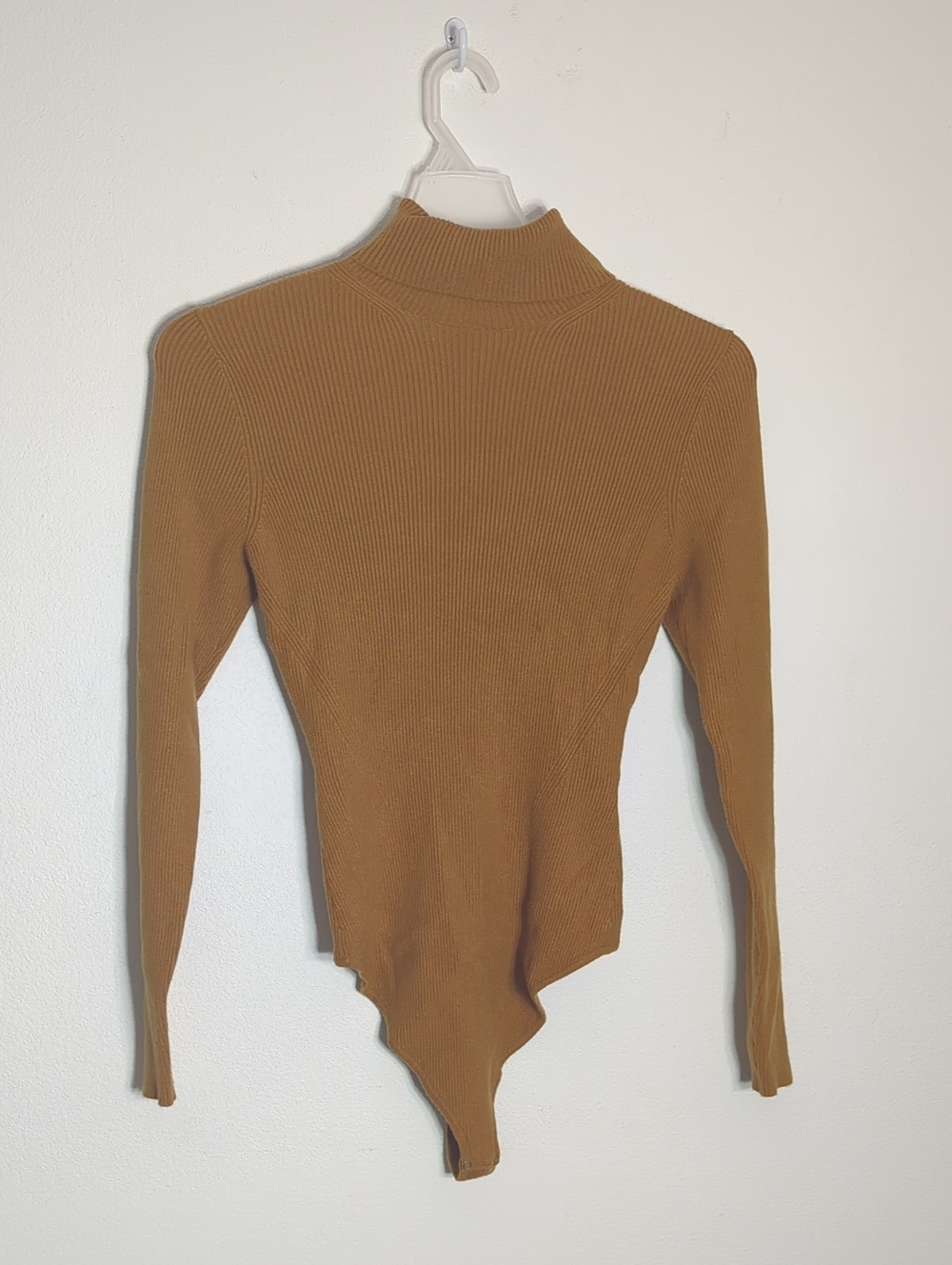 Abercrombie & Fitch Womens Turtleneck Bodysuit Soft A&F Tan Gold Neutral Large